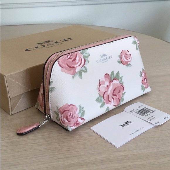 🌸Coach Cosmetic Case 17 In Chalk Multi Petal NWT. - Picture 3 of 6